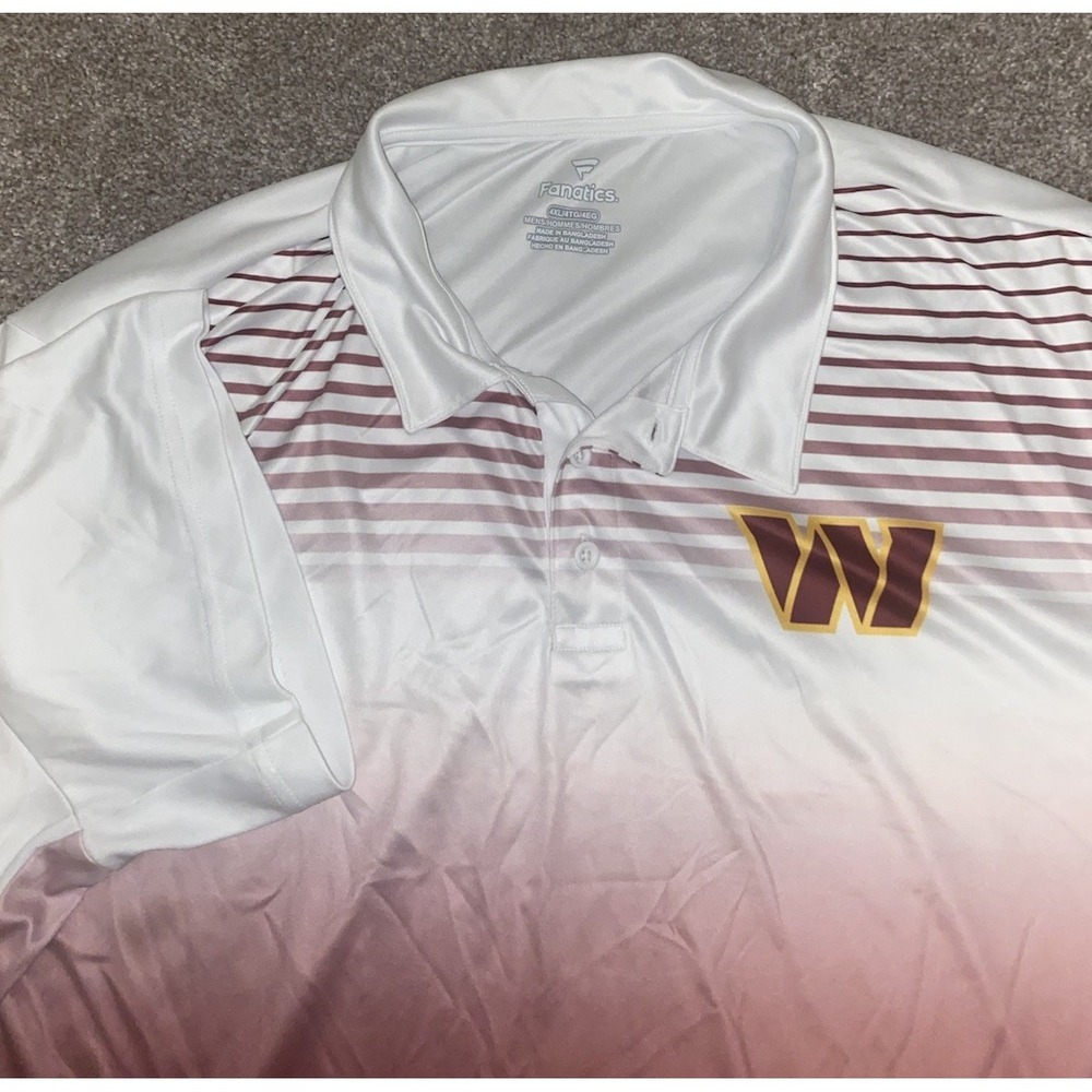 Fanatics Washington Commanders Football Team Polo Mens Size 4XLT‎ Color Block